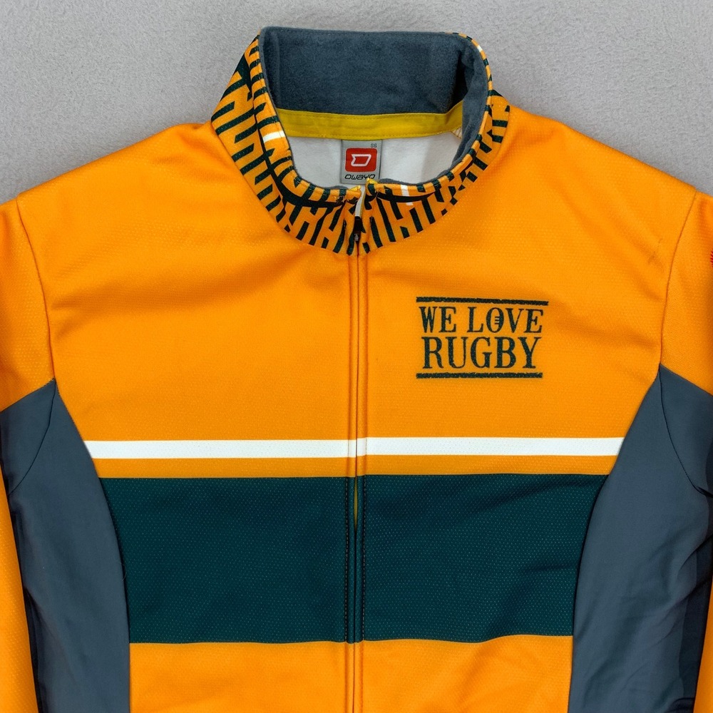 Australia Qwayo Rugby Jacket Mens‎ Small Yellow Long Sleeve Full Zip Performance
